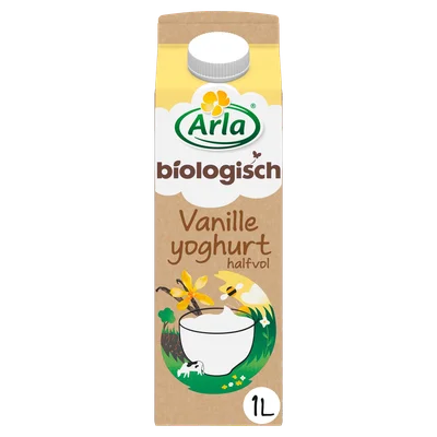 Arla Biologisch halfvolle vanille yoghurt Pak 1000 ml
