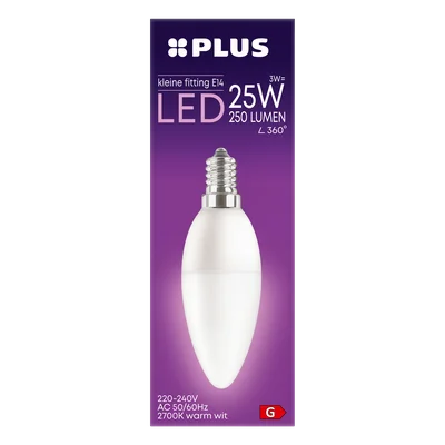 PLUS Lamp LED 40W Kaars kleine fit mat Doos 1 st