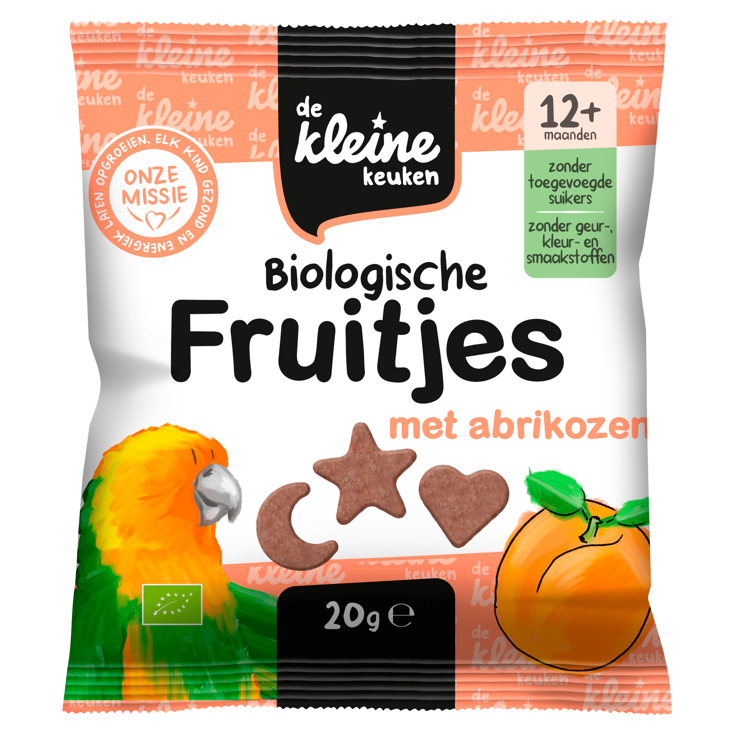 De Kleine Keuken BIO Fruitjes met Wortel +18M Zak 20 g