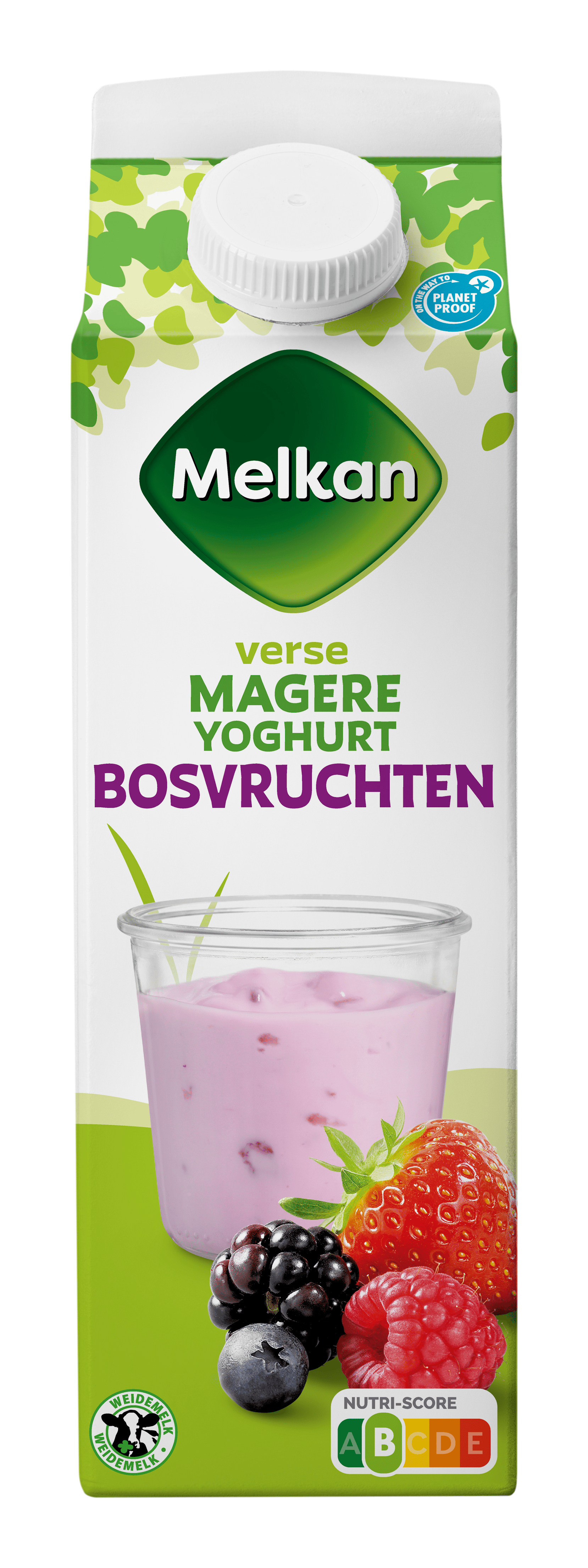 Melkan Magere vruchtenyoghurt bosvruchten Pak 1000 ml