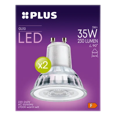 Plus Lamp Led 35W Spot Gu10 2Pk Doos 2 St