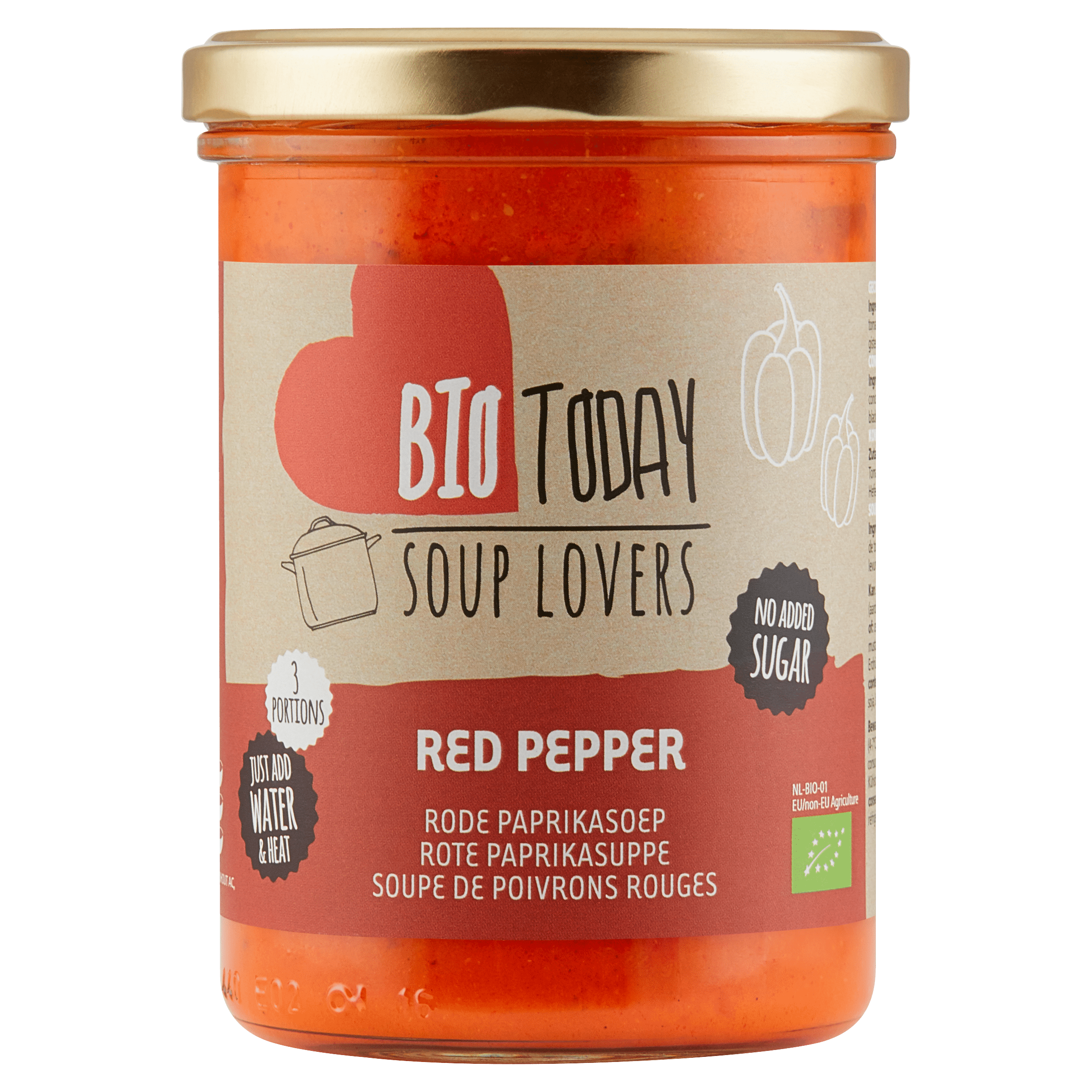 BioToday Rode Paprikasoep bio Pot 400 ml