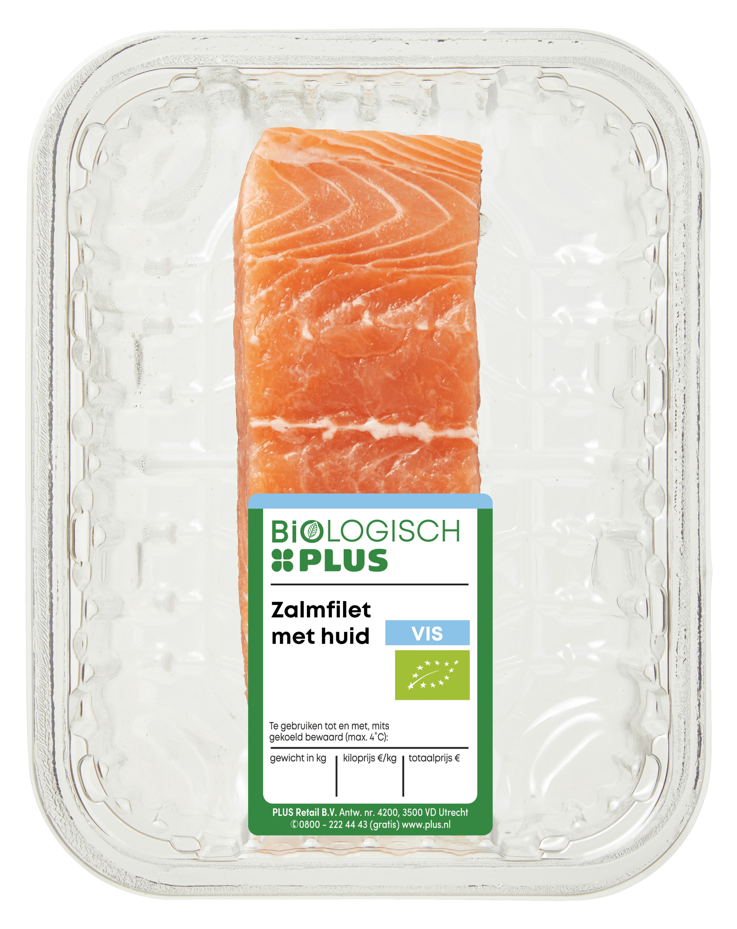 Biologisch PLUS Zalmfilet met huid Tray 175 g