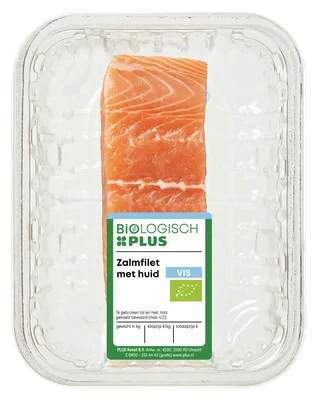 Biologisch PLUS Zalmfilet met huid Tray 175 g