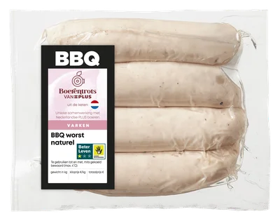PLUS Boerentrots BBQ worst naturel Krimp 280 g