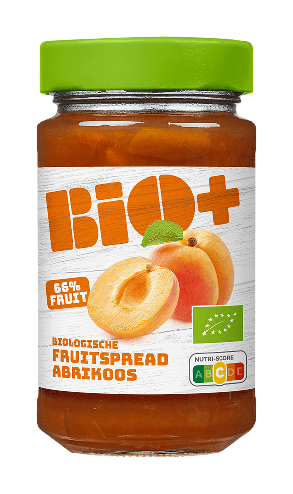 BIO+ Abrikozen fruitspread Pot 250 g