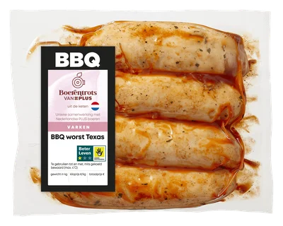 PLUS Boerentrots BBQ worst Texas Krimp 280 g