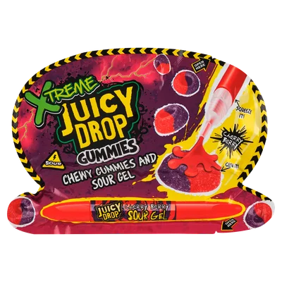Bazooka Juicy drops gummies extreme Zakje 57 g