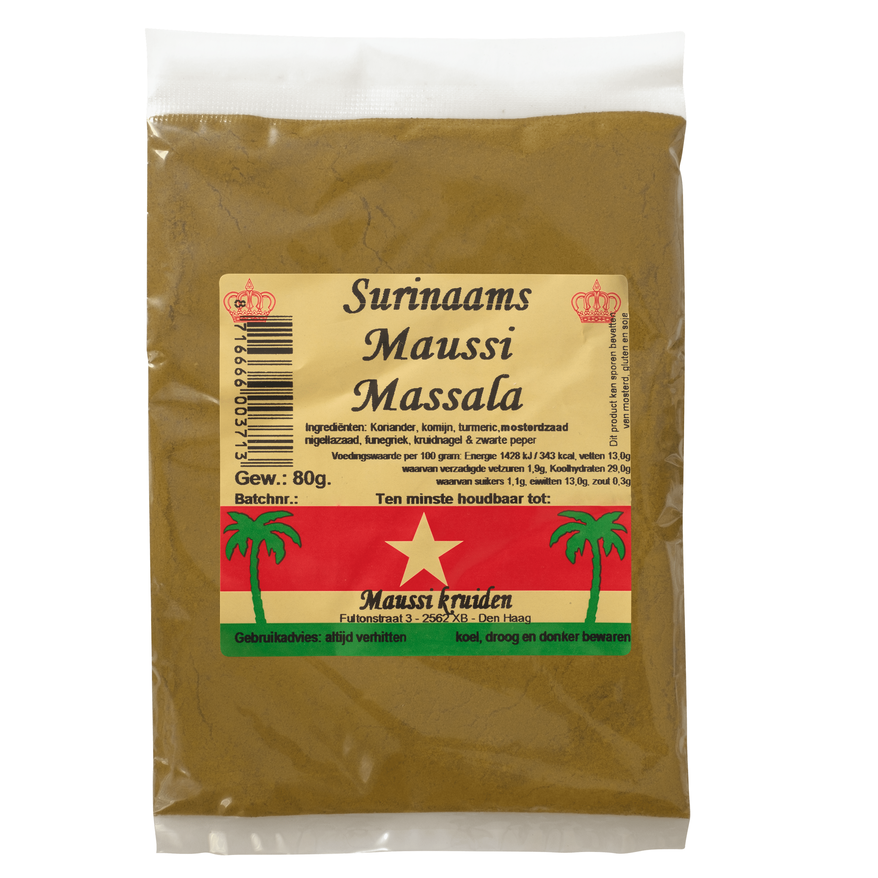 Maussi masala-kerrie voor roti kip Zakje 80 g