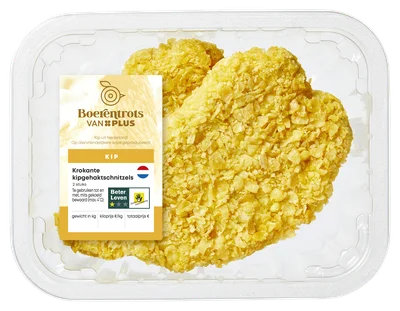 PLUS Boerentrots Krokante kipgehaktschnitzels 2st. Stuk 210 g