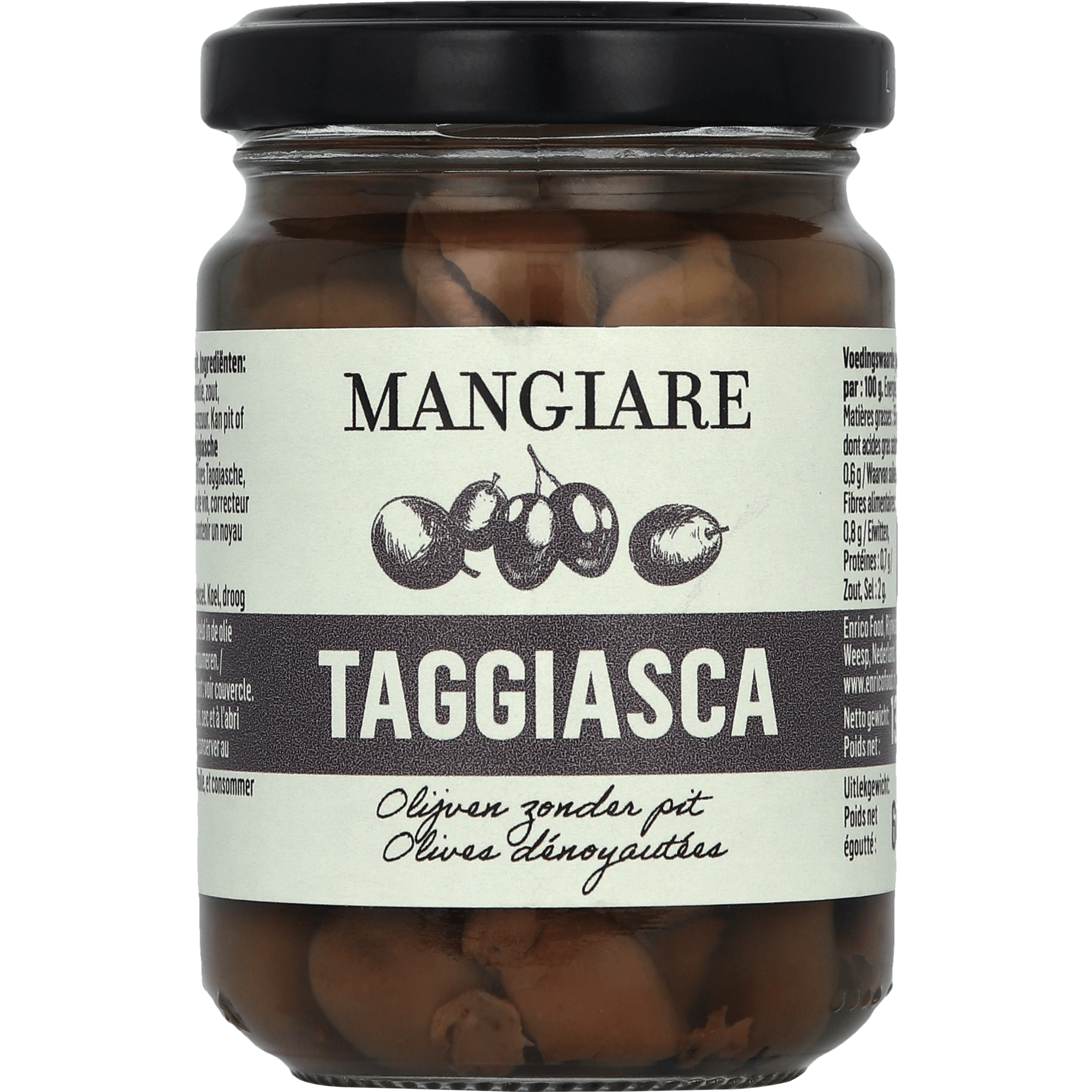 Mangiare taggiasche olijven Pot 125 g
