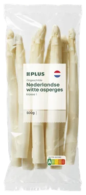 PLUS Asperges wit ongeschild Schaal 500 g