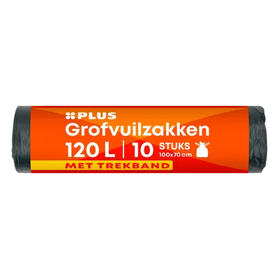 PLUS Grofvuilzakken 120L Krimp 10 st