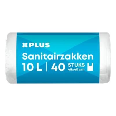 PLUS Sanitairzakken 10 liter Krimp 40 st