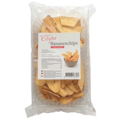 Chipsi bananenchips lange plak Tray 150 g