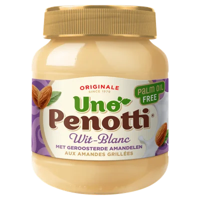 Uno Penotti Wit met geroosterde amandelen Pot 380 g
