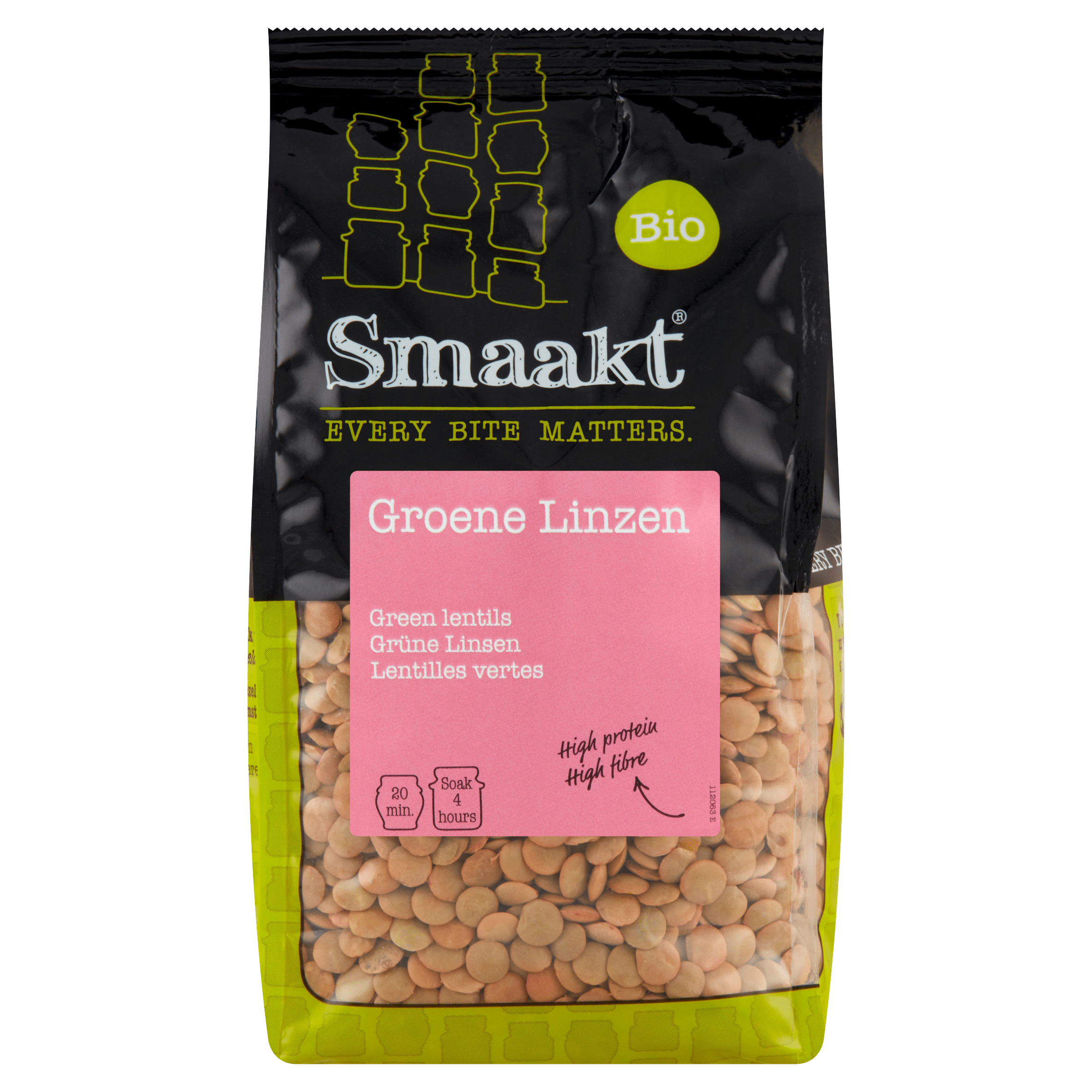 Smaakt Groene linzen biologisch Zak 400 g