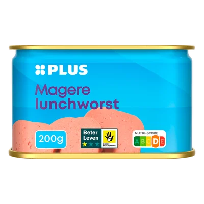 PLUS Magere lunchworst BLK 1 ster Blik 200 g