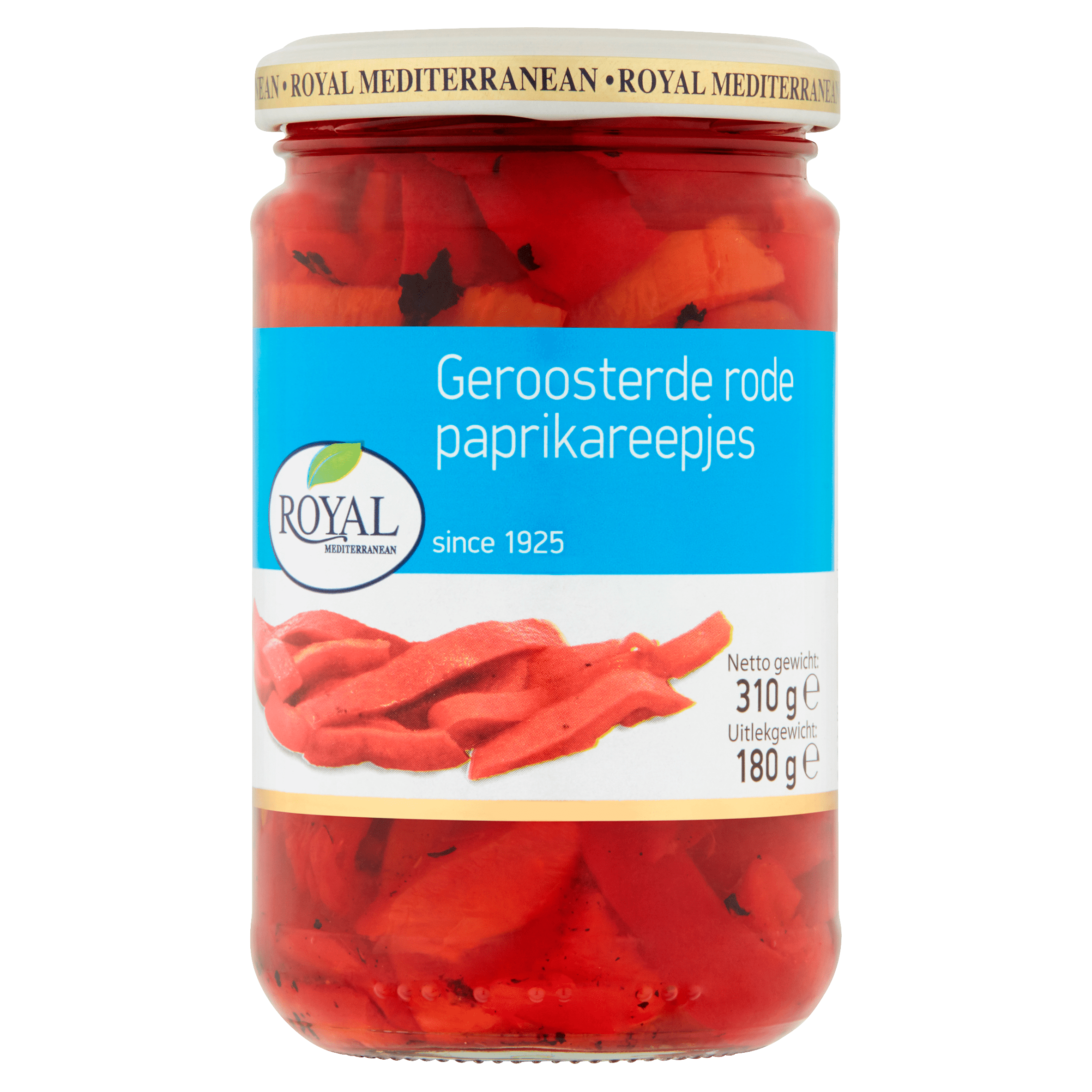Royal Geroosterde rode paprika strips Pot 305 g