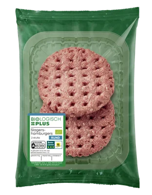 Biologisch PLUS Slagershamburgers 2 stuks Tray 270 g