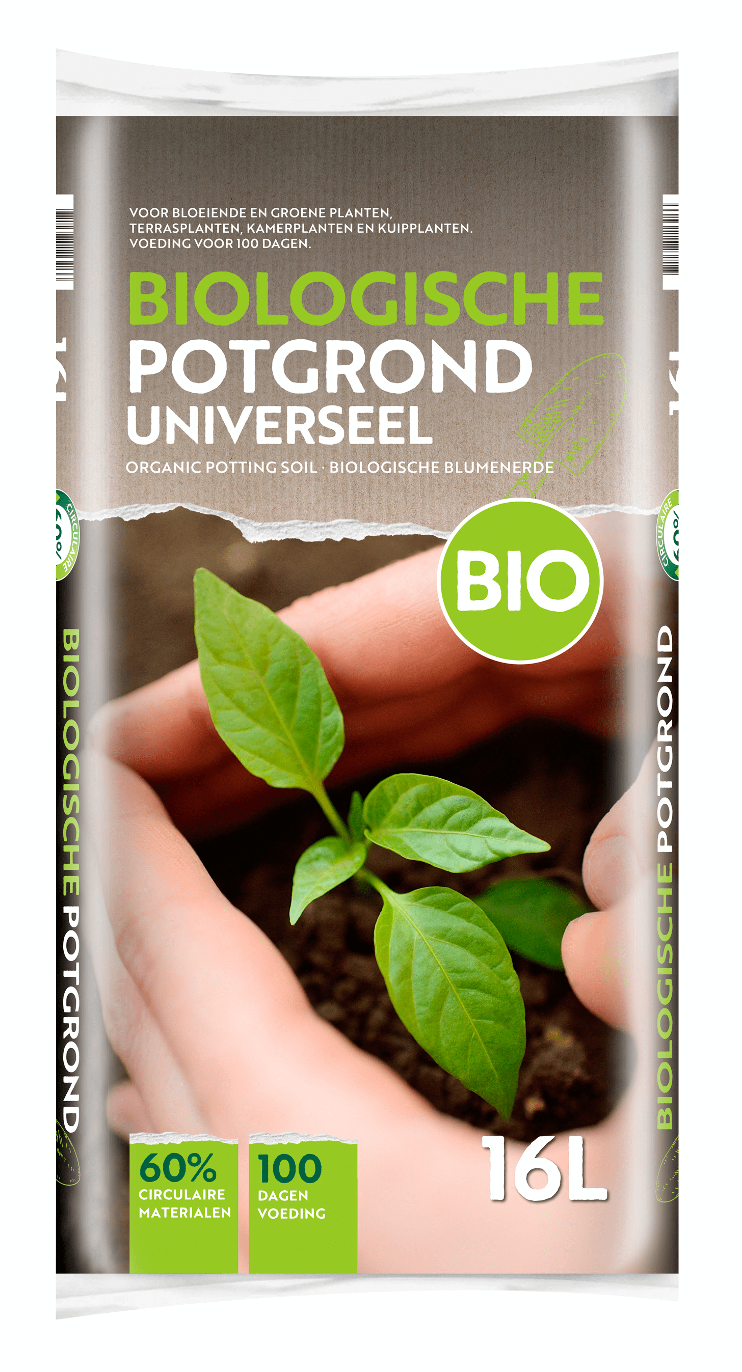 Merkloos Potgrond 100% Bio Zak 16 L