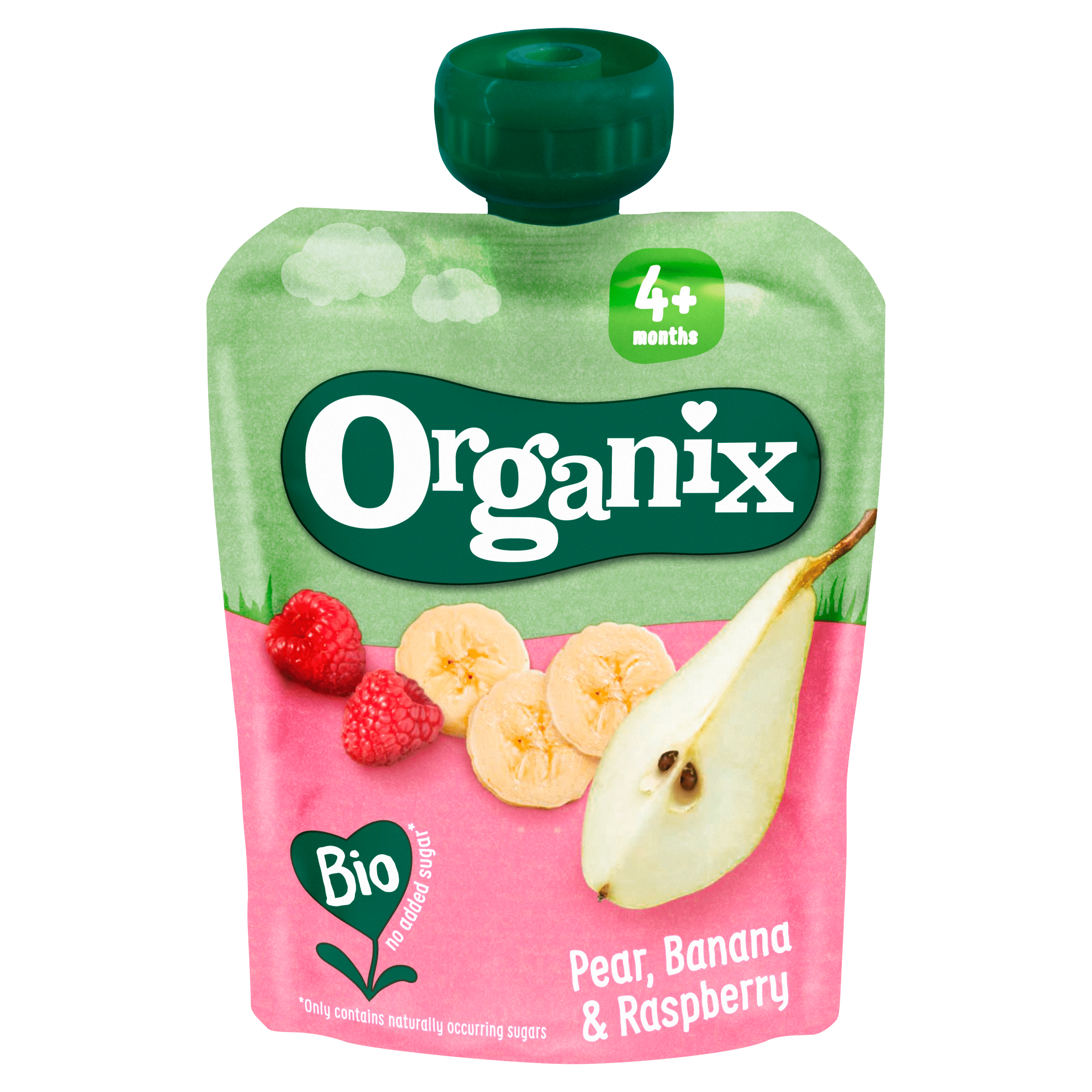 Organix Peer, banaan en framboos bio 4+ Stazak 90 g