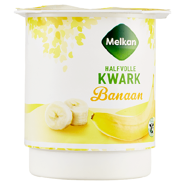 Melkan Halfvolle Kwark Banaan Beker 450 g
