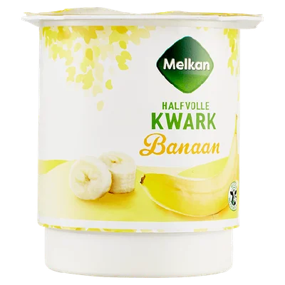 Melkan Halfvolle Kwark Banaan Beker 450 g