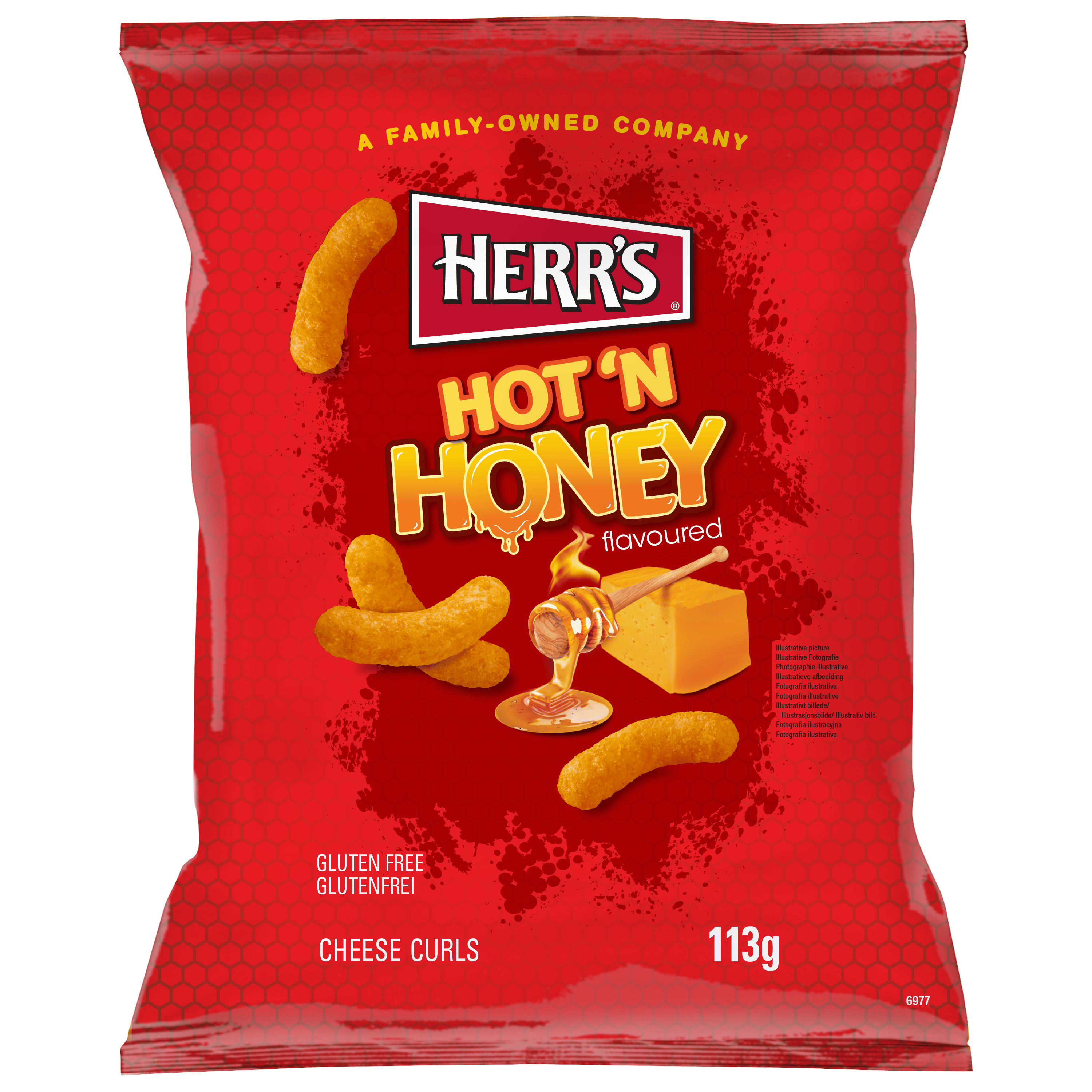 Herr's Hot 'N Honey Curls Zak 113 g