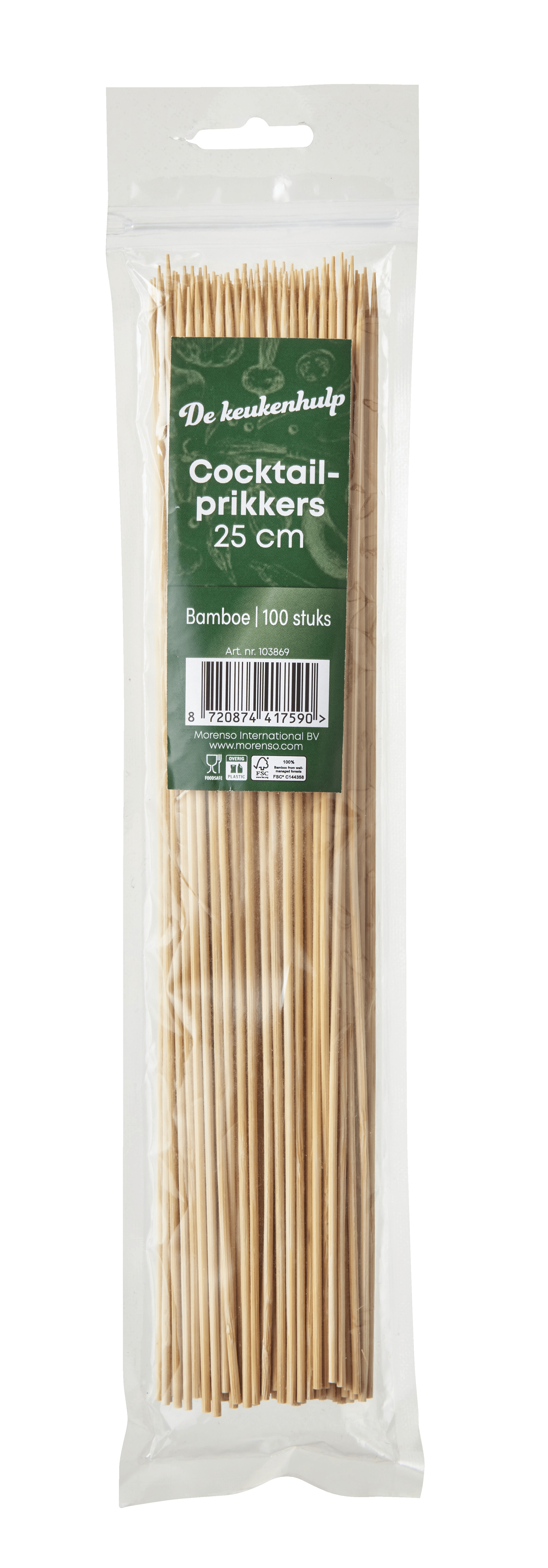 De keukenhulpjes Cocktailprikker 25 cm 100 stuks Stuk 1 st