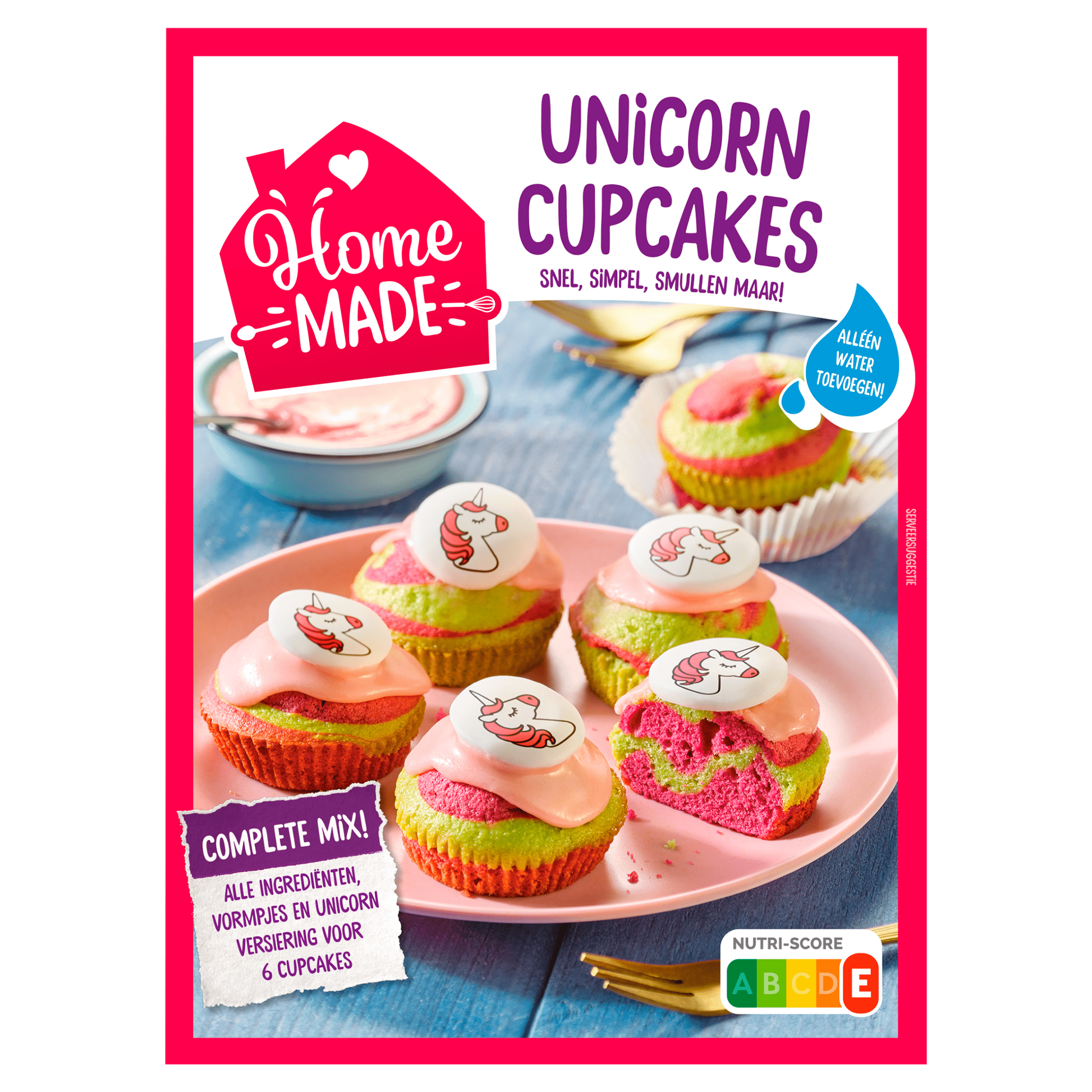 Homemade Unicorn cupcake bakmix Doos 260 g