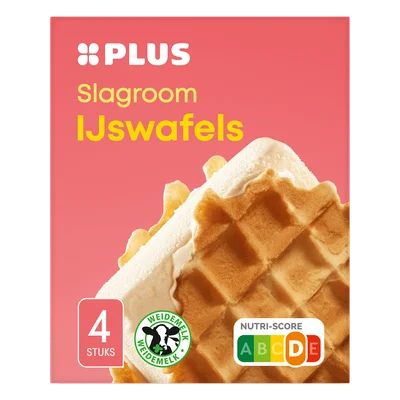 PLUS Slagroom ijswafels Doos 440 ml