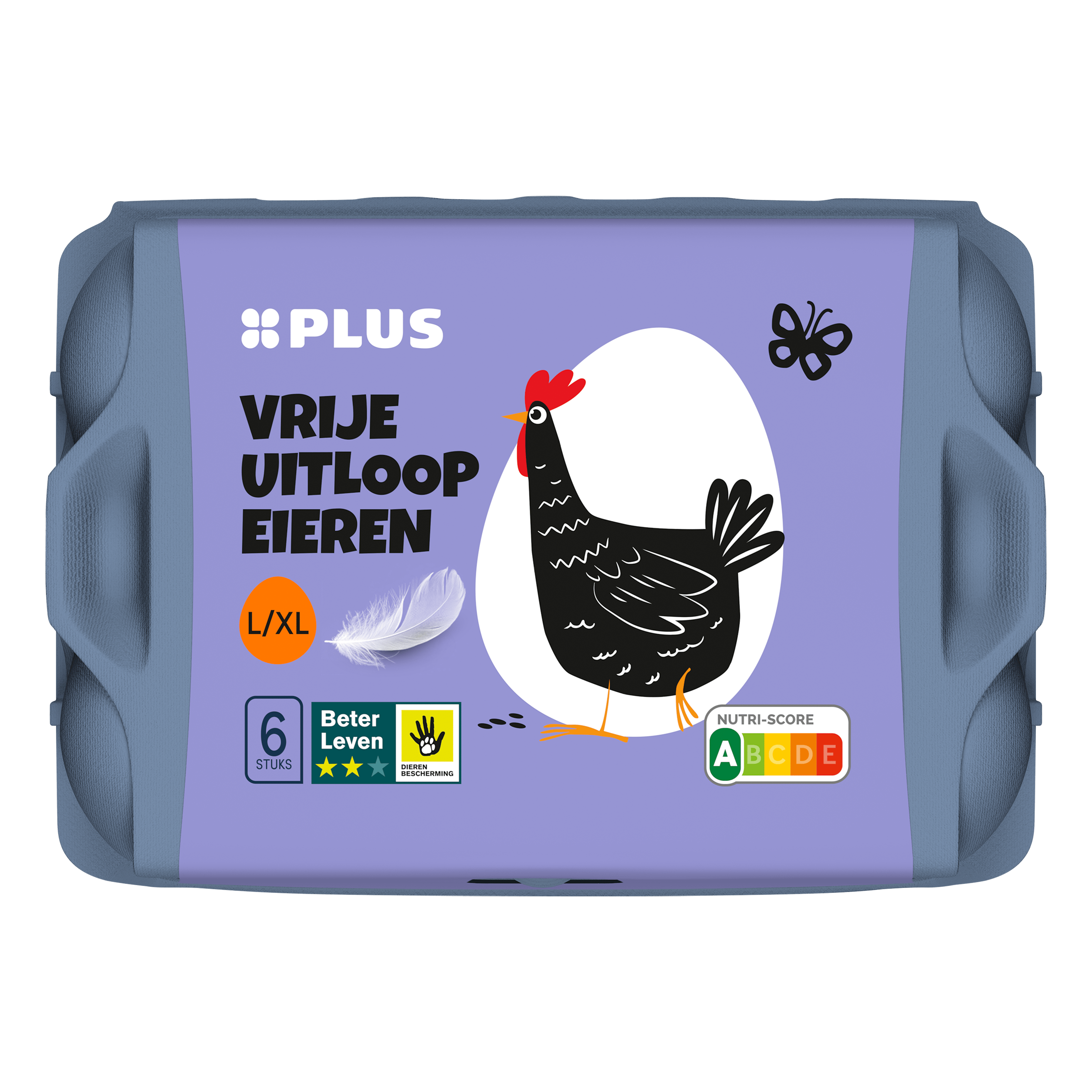 PLUS Vrije uitloop eieren Groot Bakje 6 st