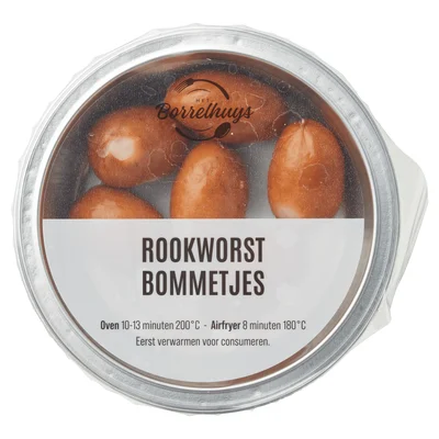 Het Borrelhuys Rookworst bommetjes Bakje 120 g