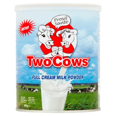Two Cows Instant volle melkpoeder Blik 400 g
