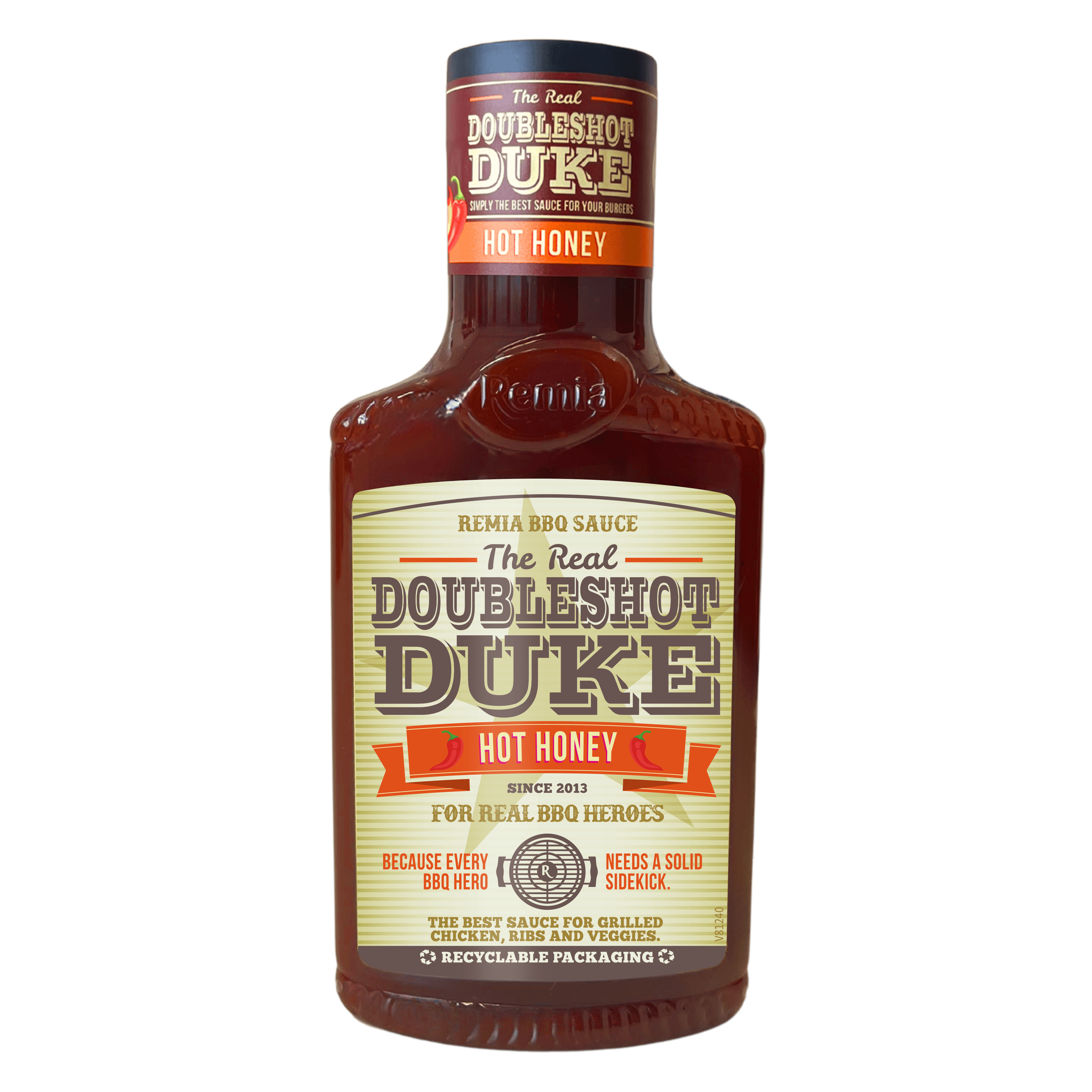 Remia BBQ Double Duke Hot Honey Fles 450 ml