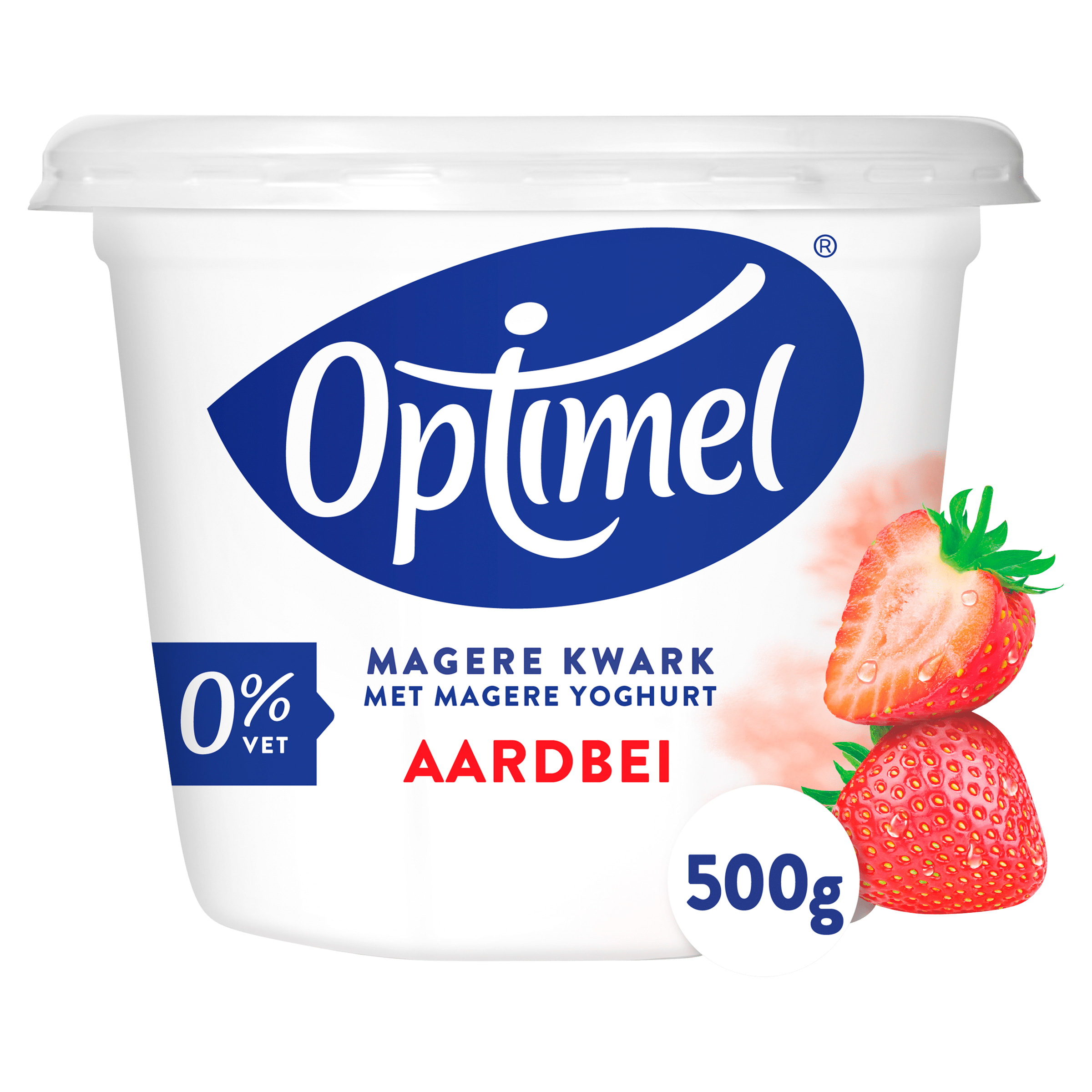 Optimel Kwark aardbei 0% vet Beker 500 g