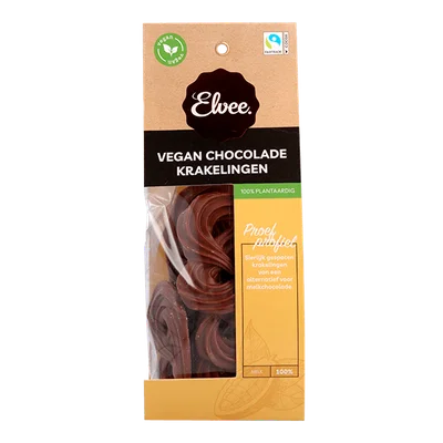 Elvee Chocolade krakelingen vegan Zak 115 g