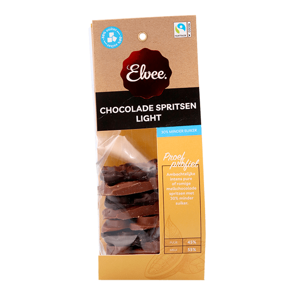 Elvee Chocolade spritsen minder suiker Zakje 125 g