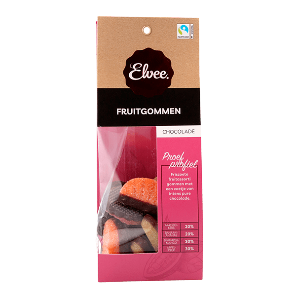 Elvee Fruitgommen gechocolateerd Stazak 175 g