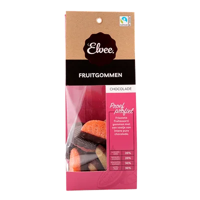 Elvee Fruitgommen gechocolateerd Stazak 175 g