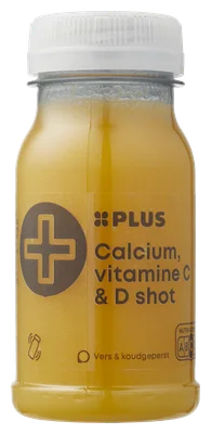 PLUS Vers shot Calcium, vitamine C en D Fles 125 ml