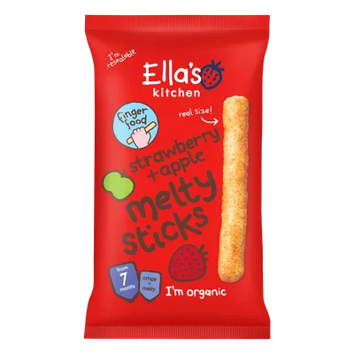 Ella's Kitchen strawberry apple melty sticks 7m+ Zak 16 g