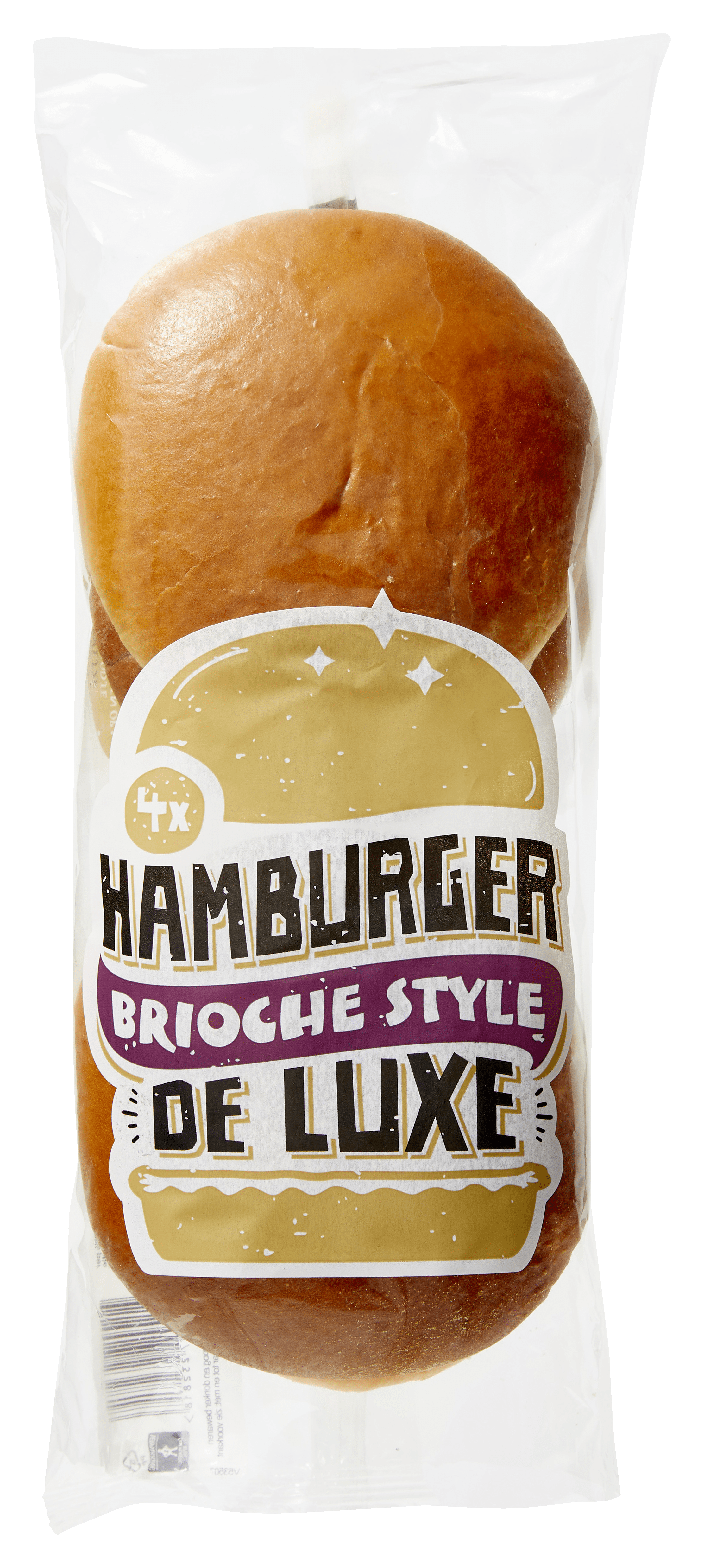 Goedhart Hamburgerbroodjes de luxe brioche Zak 4 st