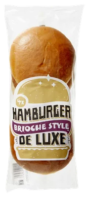 Goedhart Hamburgerbroodjes de luxe brioche Zak 4 st