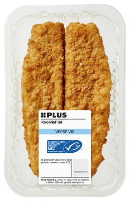 PLUS Alaska Koolvisfilet gepaneerd Tray 280 g