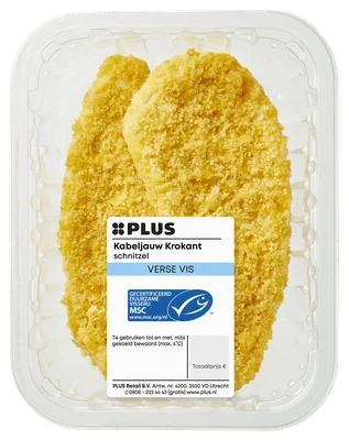 PLUS Kabeljauw Krokant schnitzel Tray 180 g