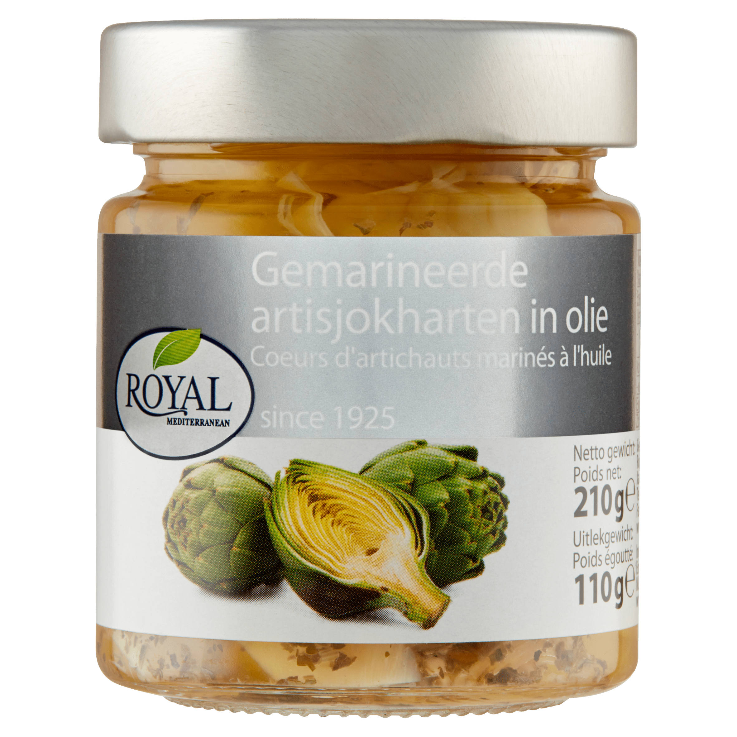 Royal Gemarineerde artisjokken in olie Pot 210 g