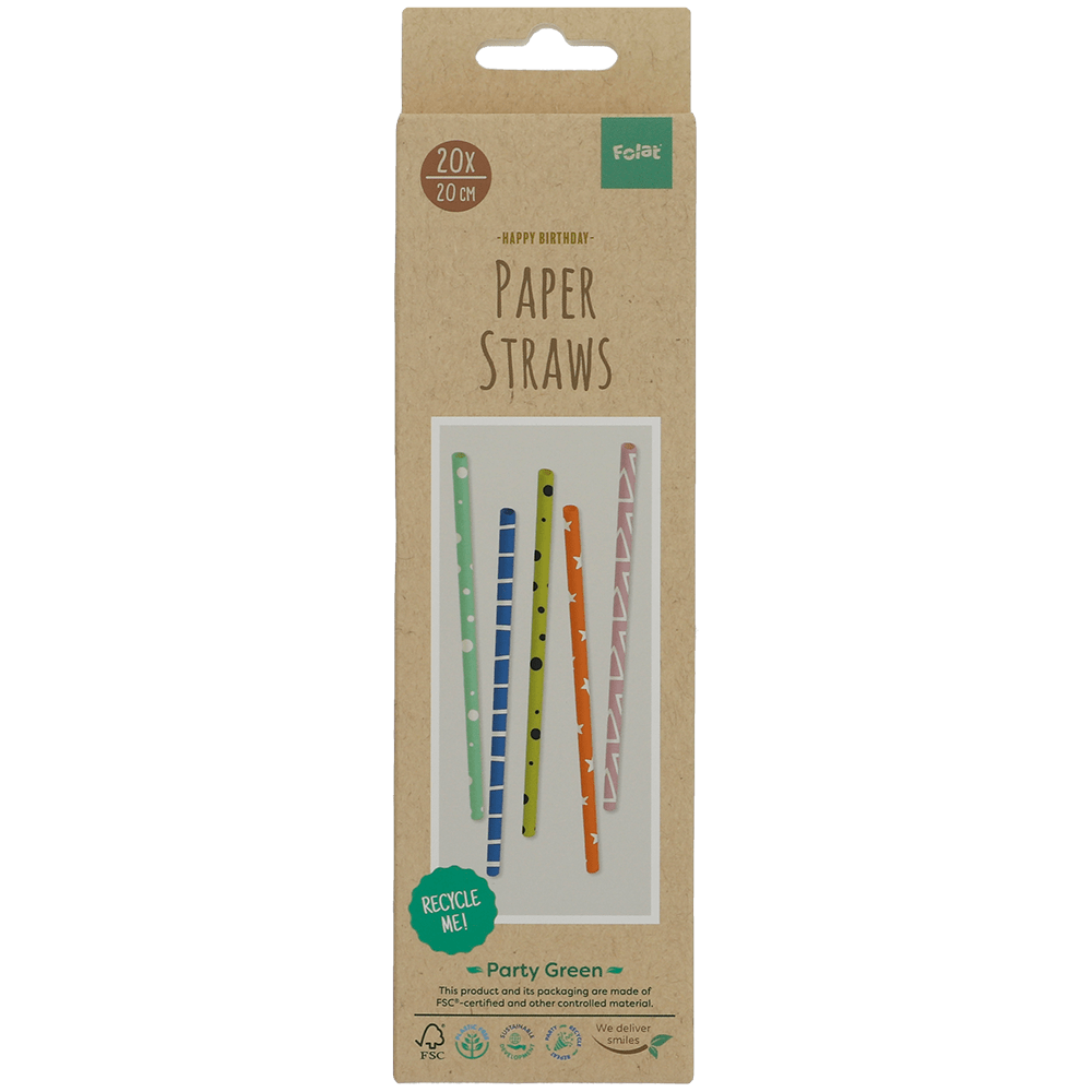 Folat Papieren rietjes FSC Doos 20 st