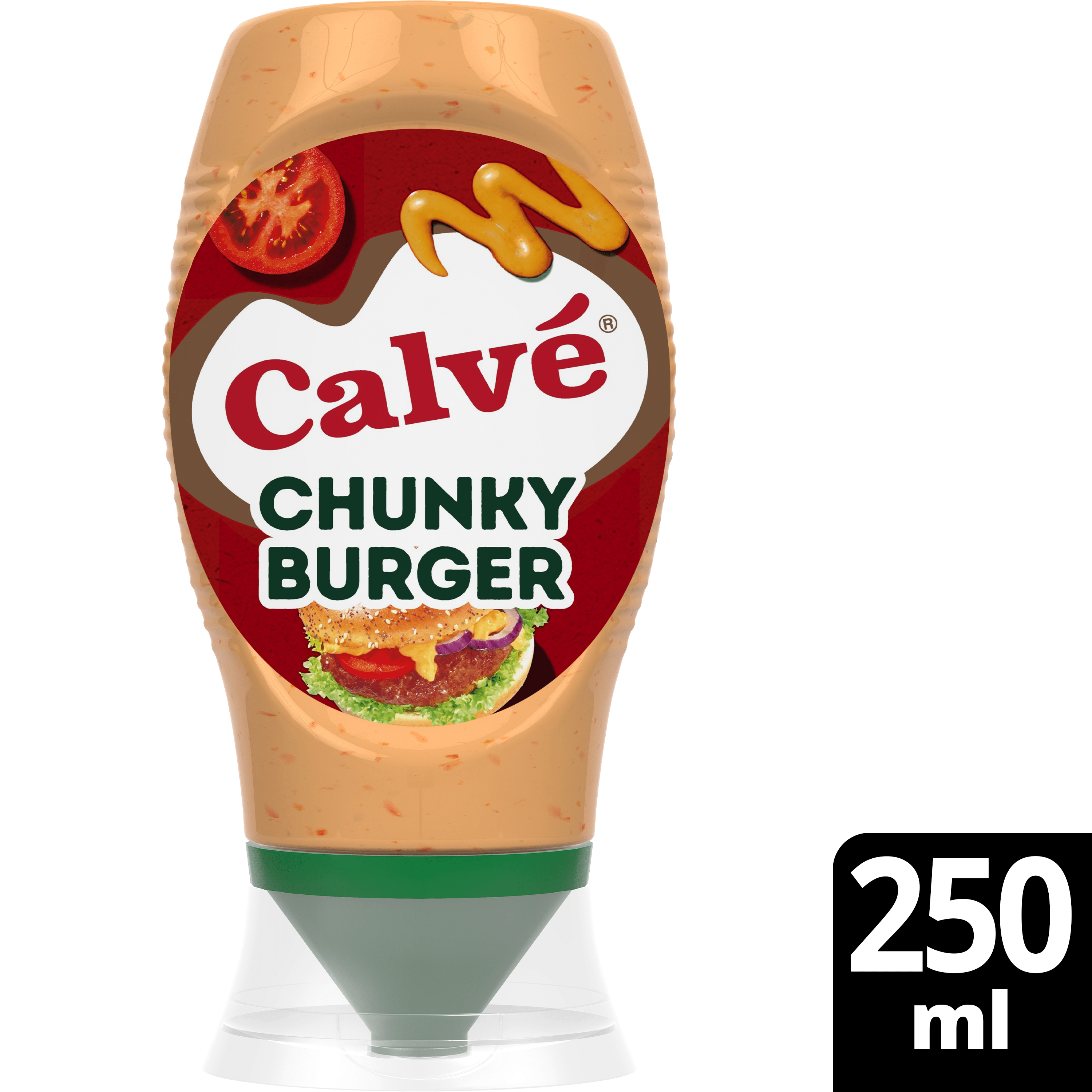 Calvé Snacksaus chunky burger Fles 258 g